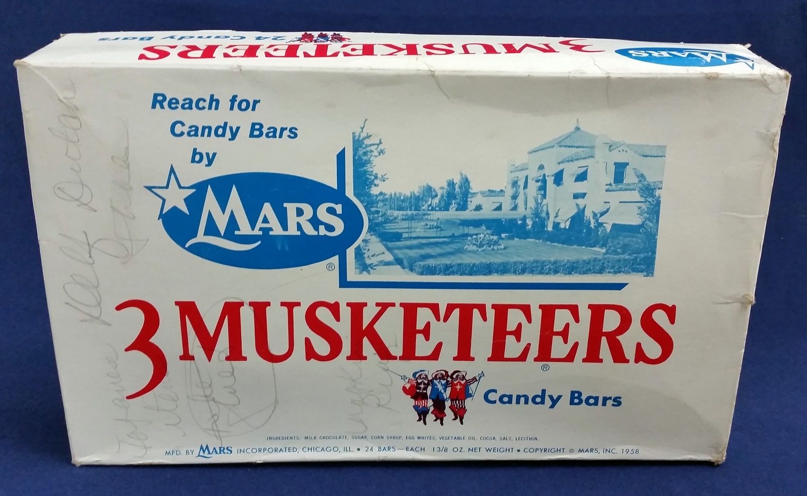 Old 3 Musketeers candy bar box