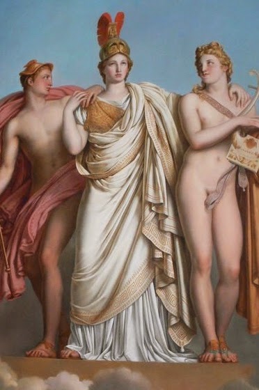 Minerva, Apollo and Mercury by Girodet (1814)