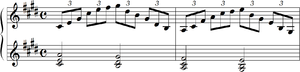 Debussy premiere arabesque melody and chords