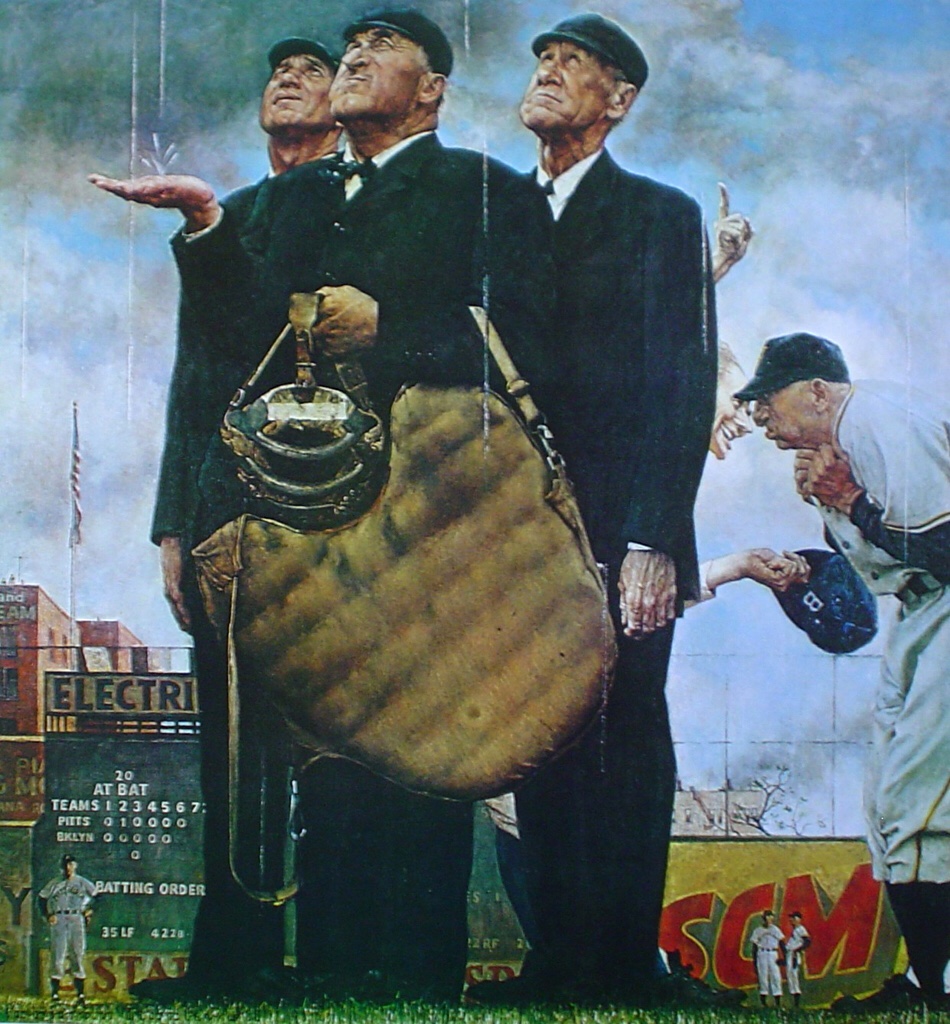 The Three Umpires by Norman Rockwell 