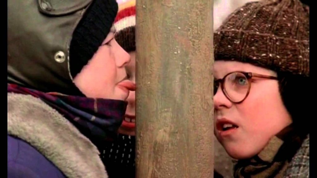 Scene from the Movie "A Christmas Story" 1983 I triple dog dare you