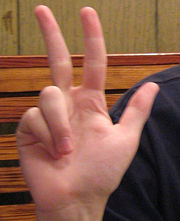 three finger salute     