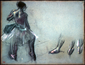 Dancer Seen from Behind and Three Studies of Feet, c. 1878 by Edgar Degas   