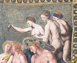 Detail of The Three Graces from Wedding of Cupid and Psyche by Raphael  