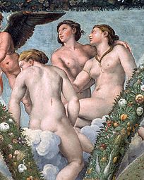 Detail of the Three Graces from the Loggia of Cupid and Psyche by Raphael and His Workshop  