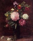 Flowers, Large Bouquet with Three Peonies, Fantin-Latour, Henri 1879 sm  