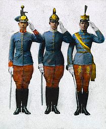Illustration of Three Saluting Soldiers   