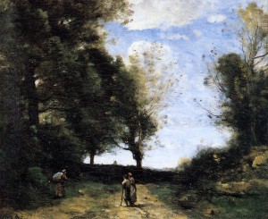 Landscape with Three Figures, ca.1850-1860 by Corot, Jean-Baptiste-Camille   