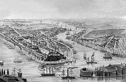 Lithograph of Three Boroughs of New York  