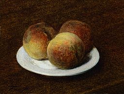 Three Peaches On a Plate by Henri Fantin-Latour  